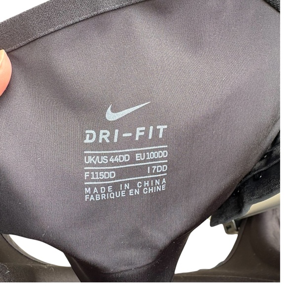Nike Black Dri-Fit Rival High Support Underwire Sports Bra Plus 44DD BQ4128-010 - Picture 4 of 7